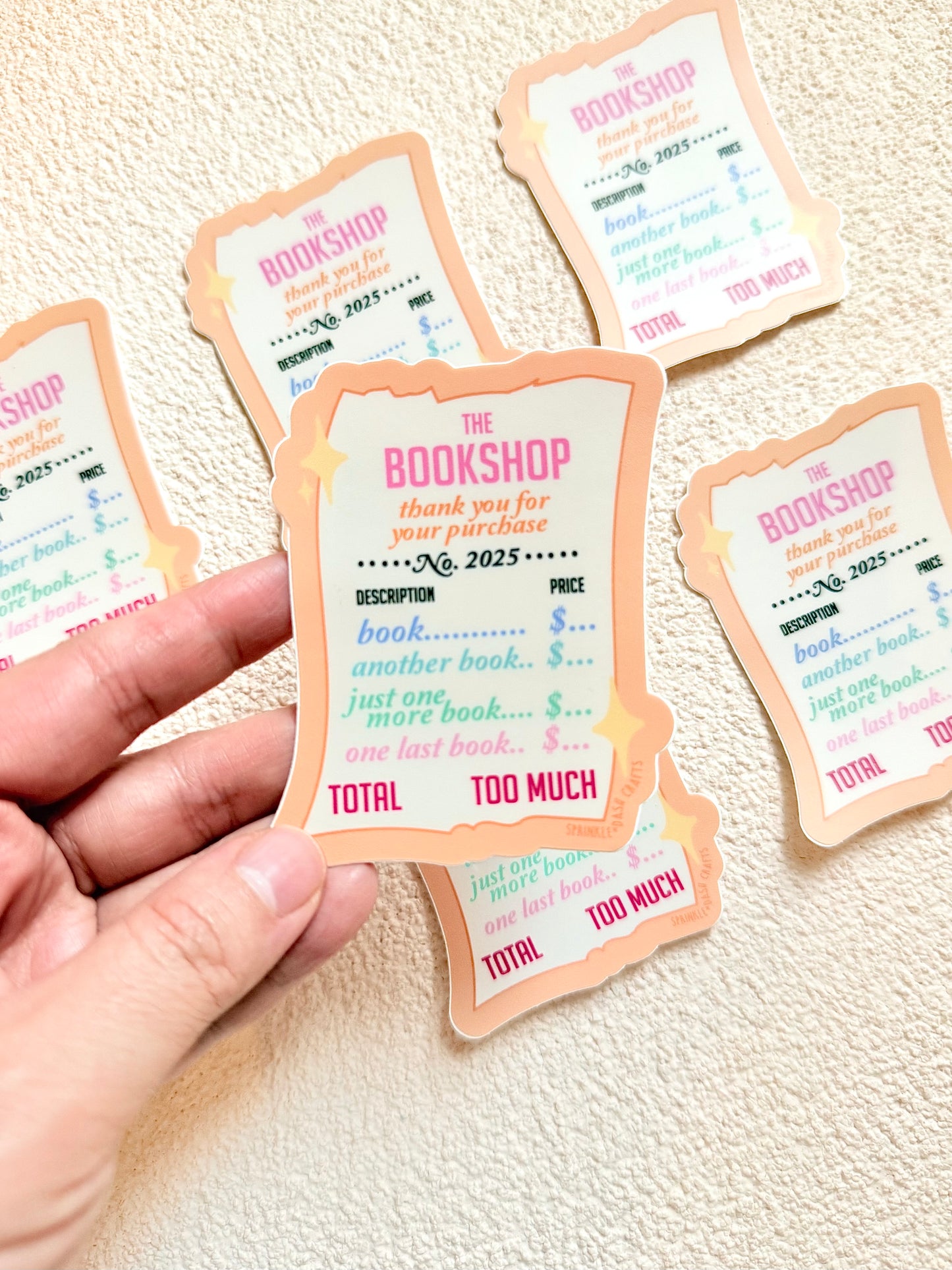 “THE BOOKSHOP RECEIPT" Premium Vinyl Sticker