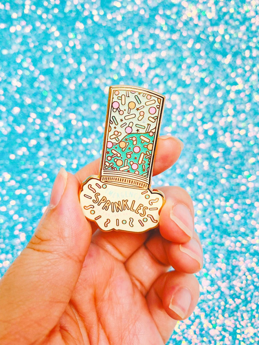 "EMERGENCY SPRINKLES (BLUE)” Enamel Pin
