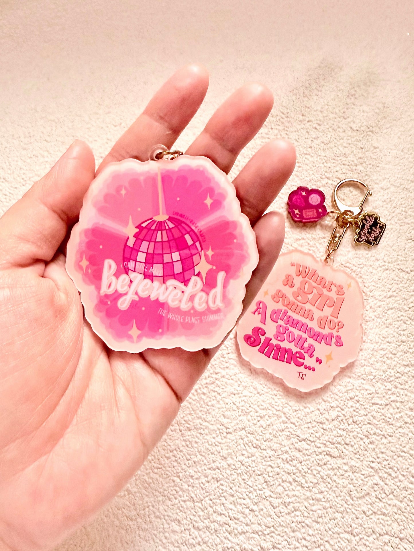 “BEJEWELLED” Triple-Charmed Acrylic Charm (Double-Sided)