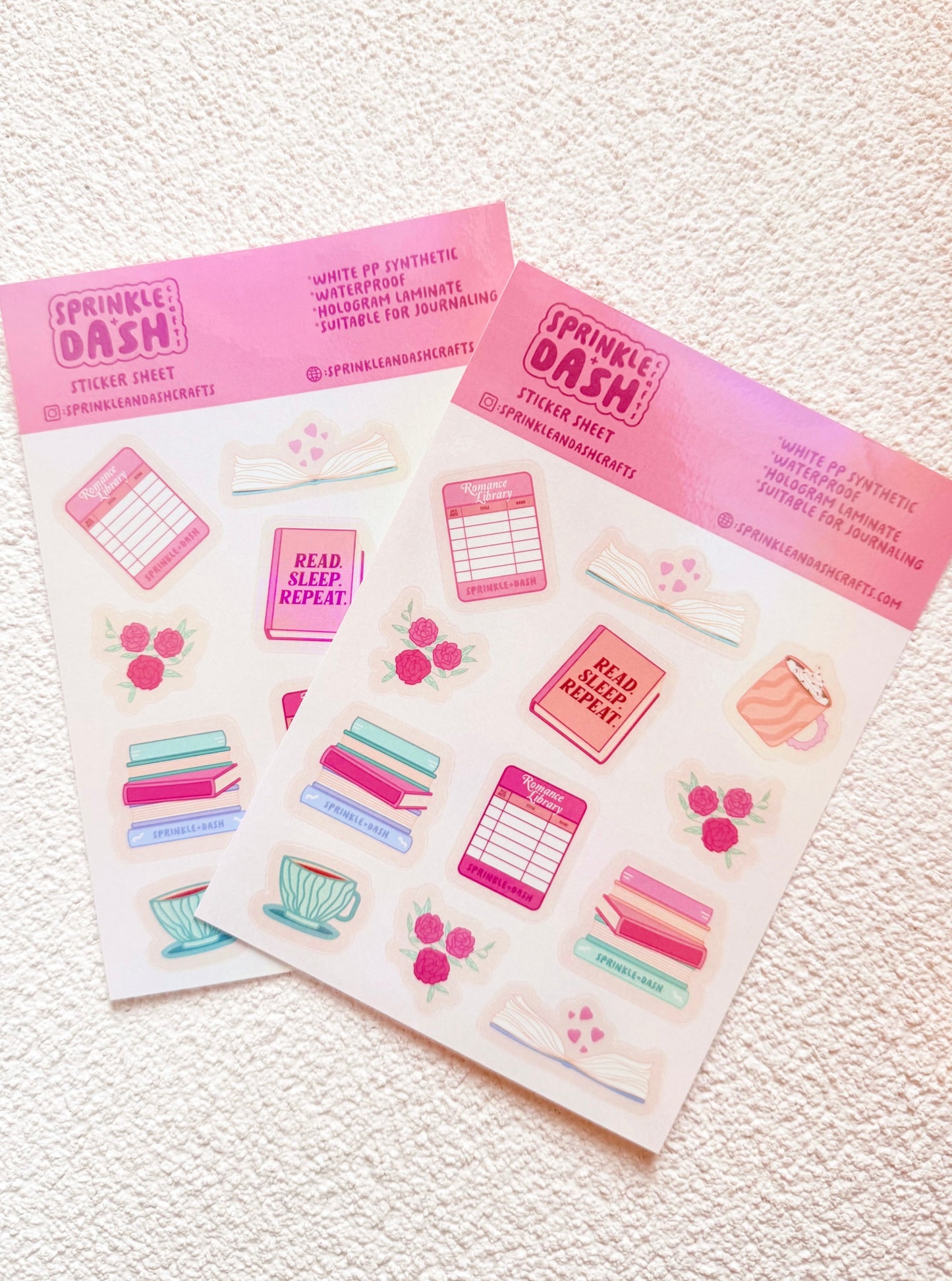 “ROMANCE LIBRARY” sticker sheet