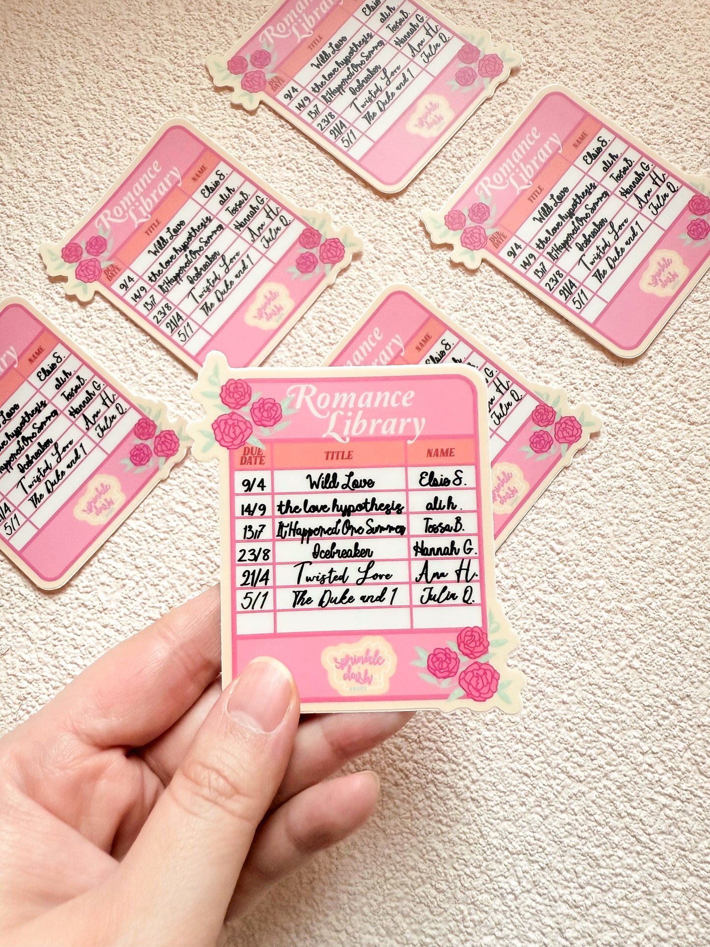 "ROMANCE LIBRARY CARD" Premium Vinyl Sticker