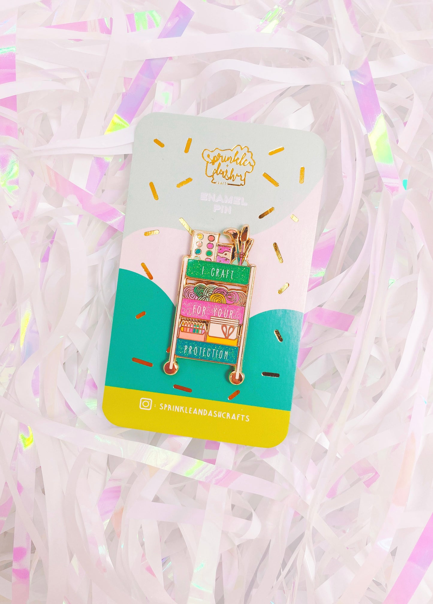 “CRAFTY CART (GREEN)” Enamel Pin