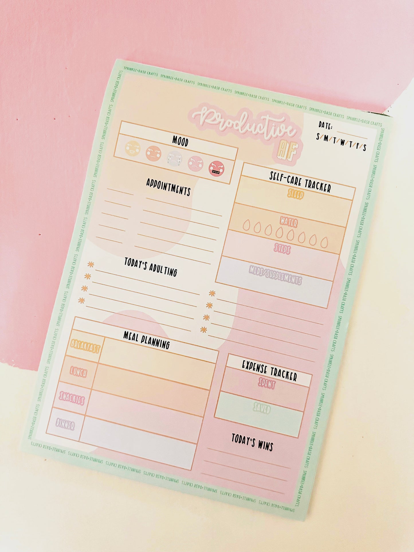 "PRODUCTIVE AF" A4 Daily Planner Notepad