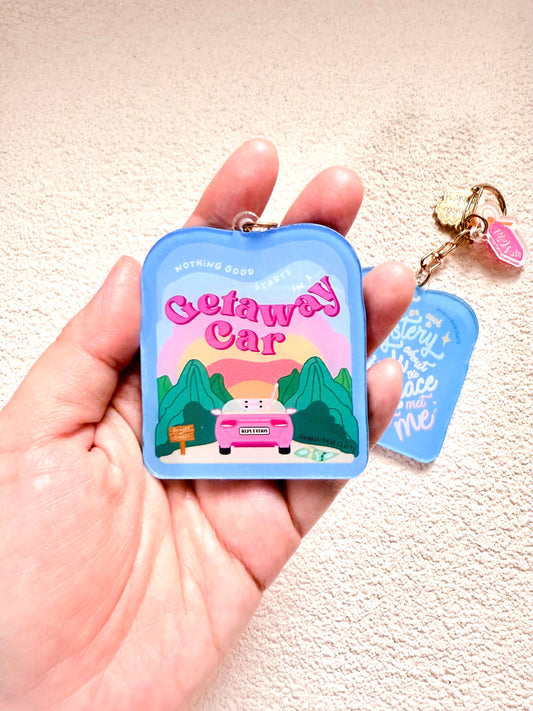 “GETAWAY CAR” Triple-Charmed Acrylic Charm (Double-Sided)