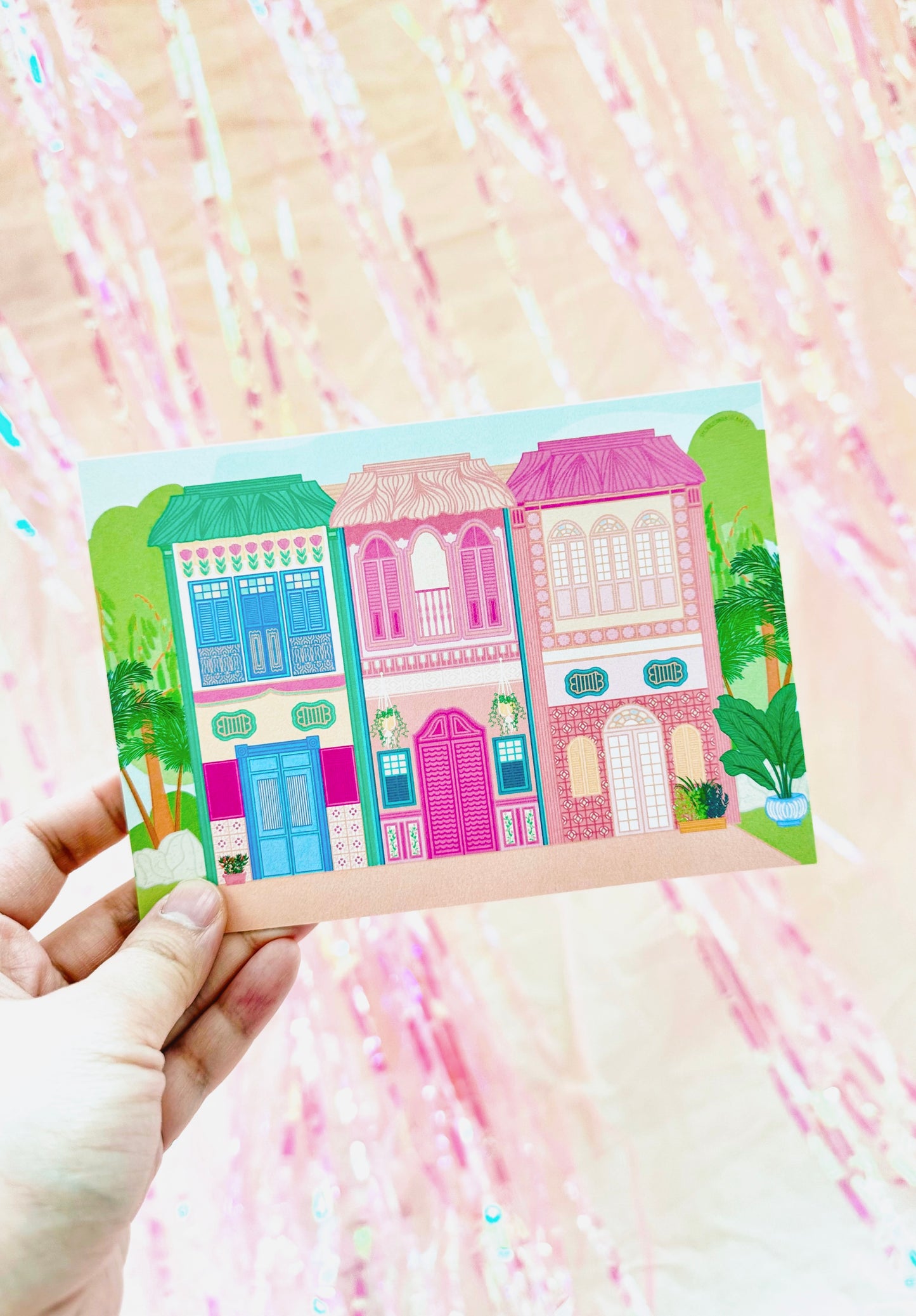 “PERANAKAN HOUSE” Shimmery Postcard