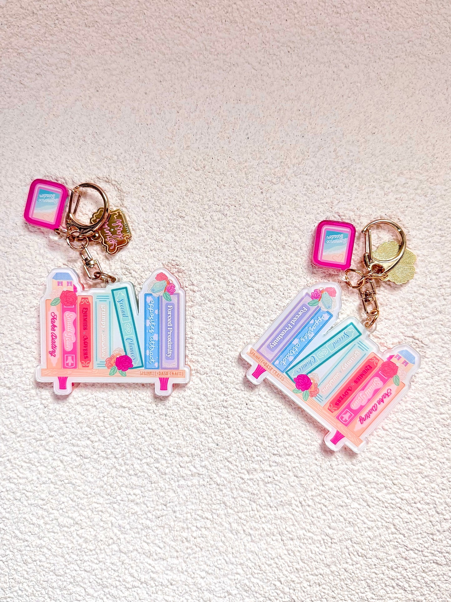 “ROMANCE TROPES” Triple-Charmed Acrylic Charm (Double-Sided)