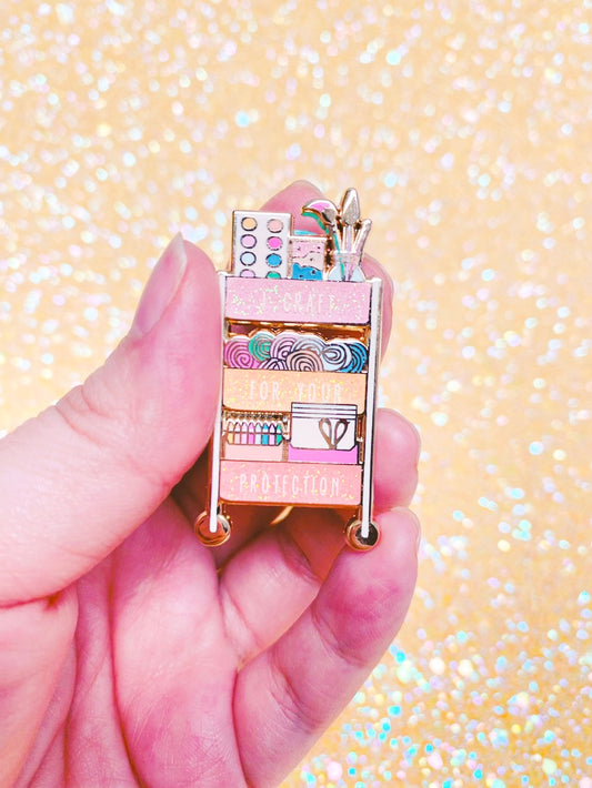 “CRAFTY CART (YELLOW)” Enamel Pin