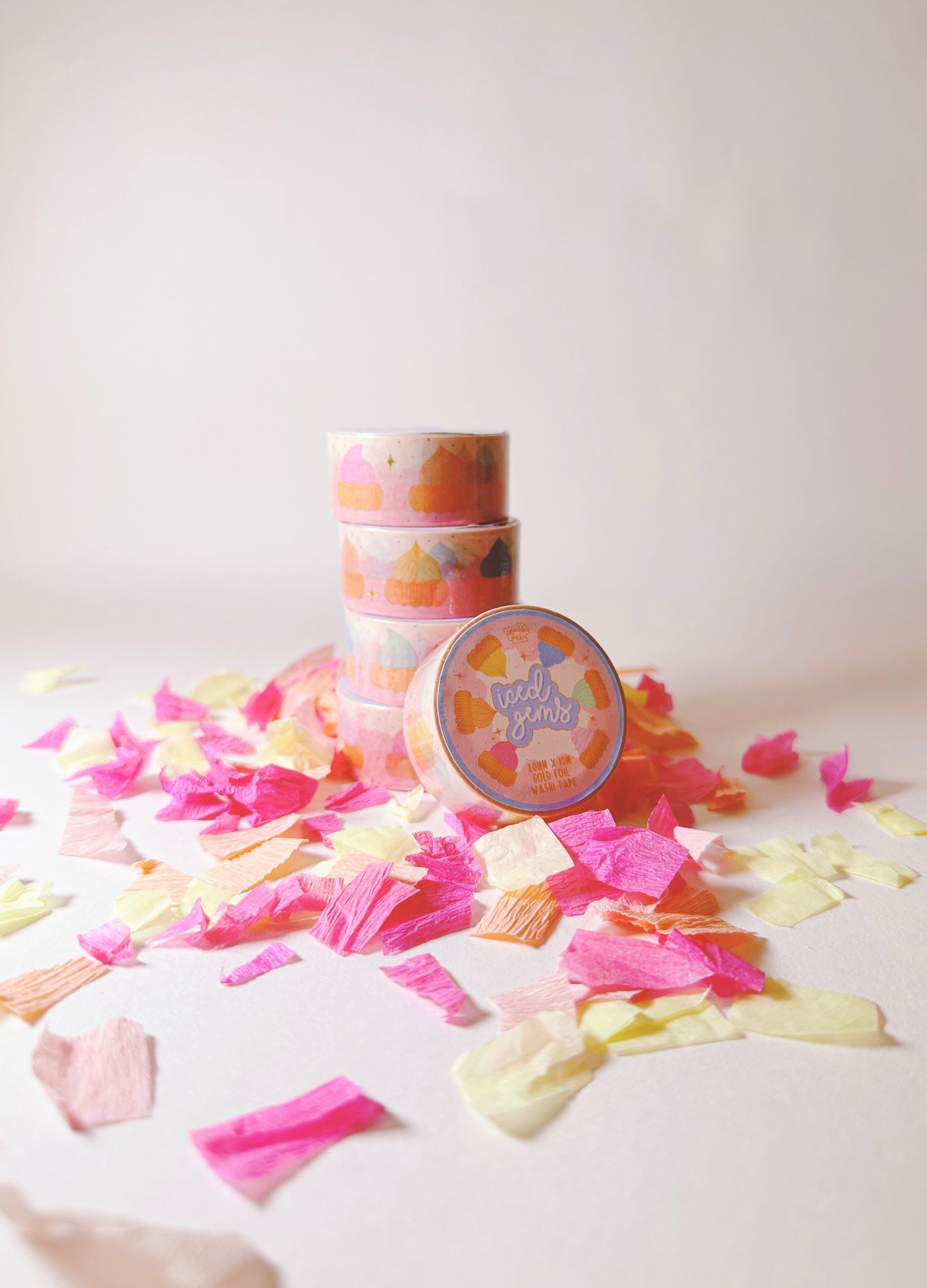 “ICED GEMS” Gold Foil Washi Tape