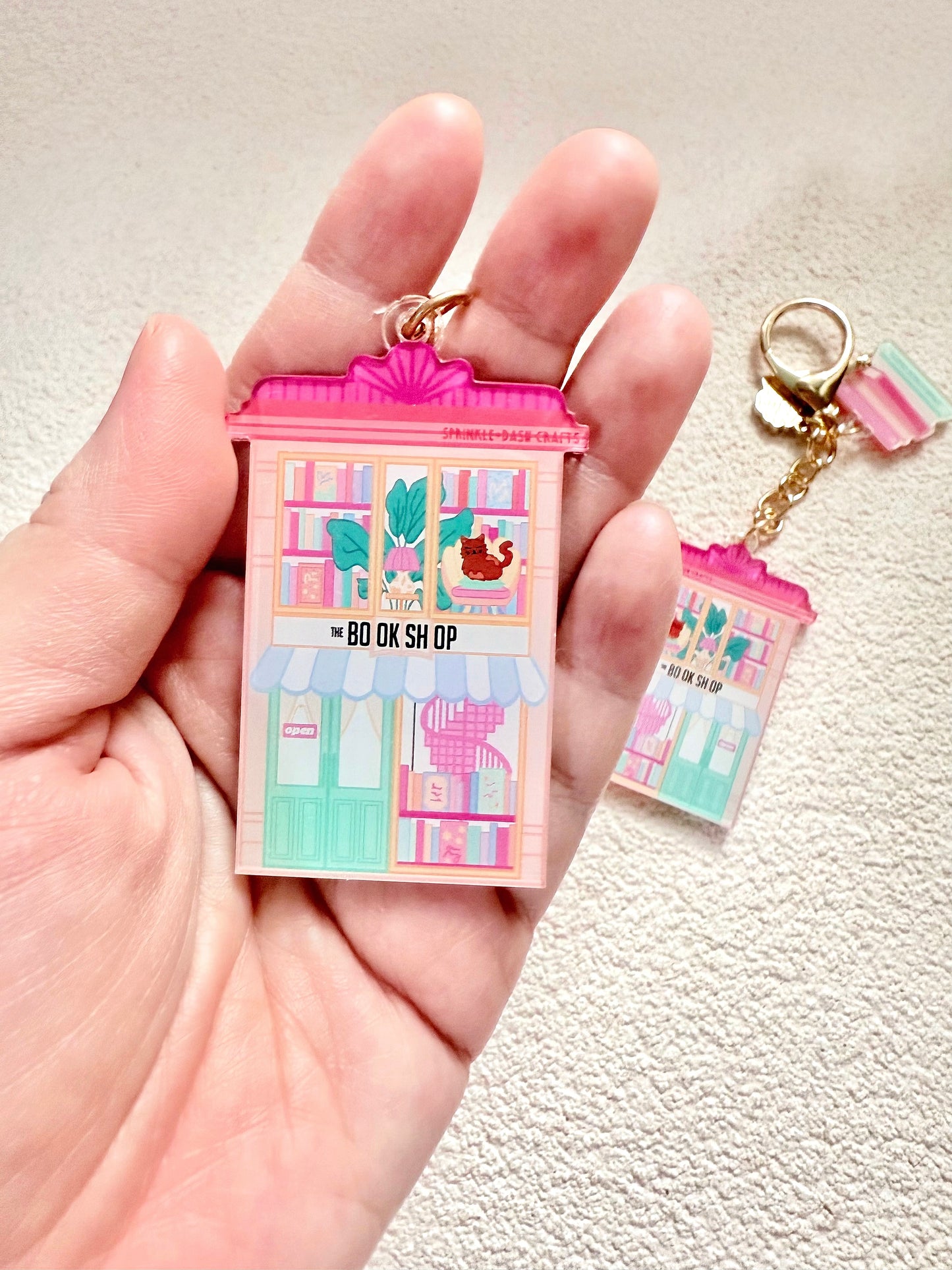 “THE BOOKSHOP” Triple-Charmed Acrylic Charm (Double-Sided)