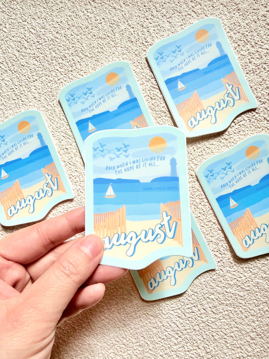 “AUGUST” Premium Vinyl Sticker
