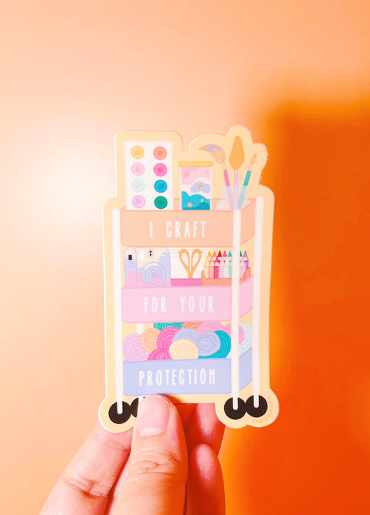 “CRAFTY CART” Premium Vinyl Sticker