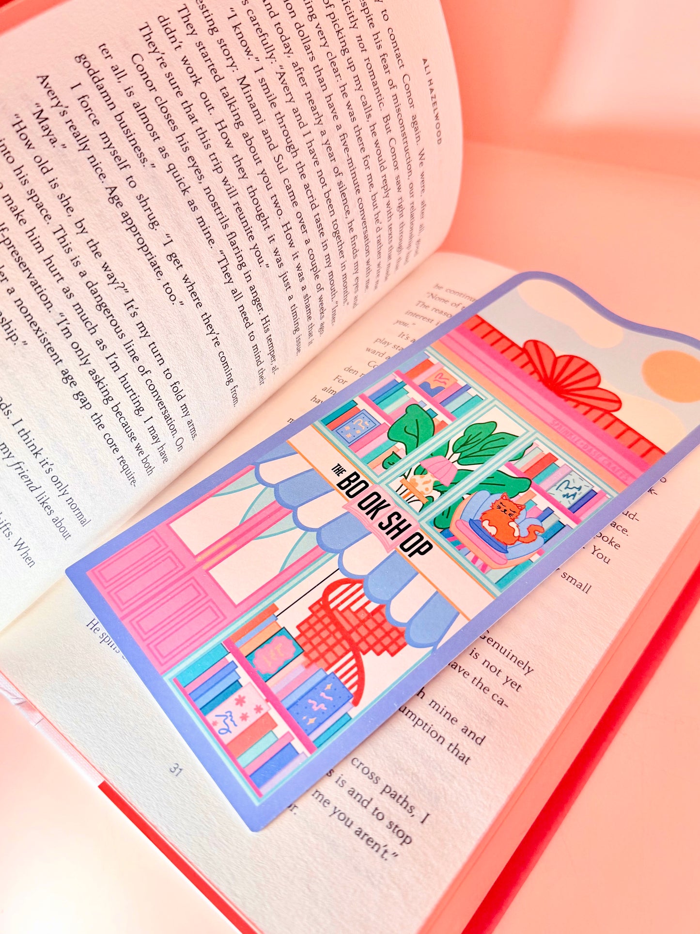 “THE BOOKSHOP” Die Cut Book Tracker Bookmark (Double-Sided)