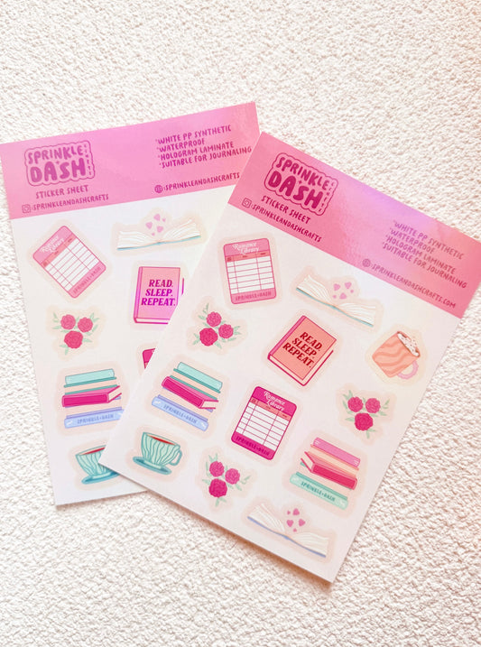“ROMANCE LIBRARY” sticker sheet