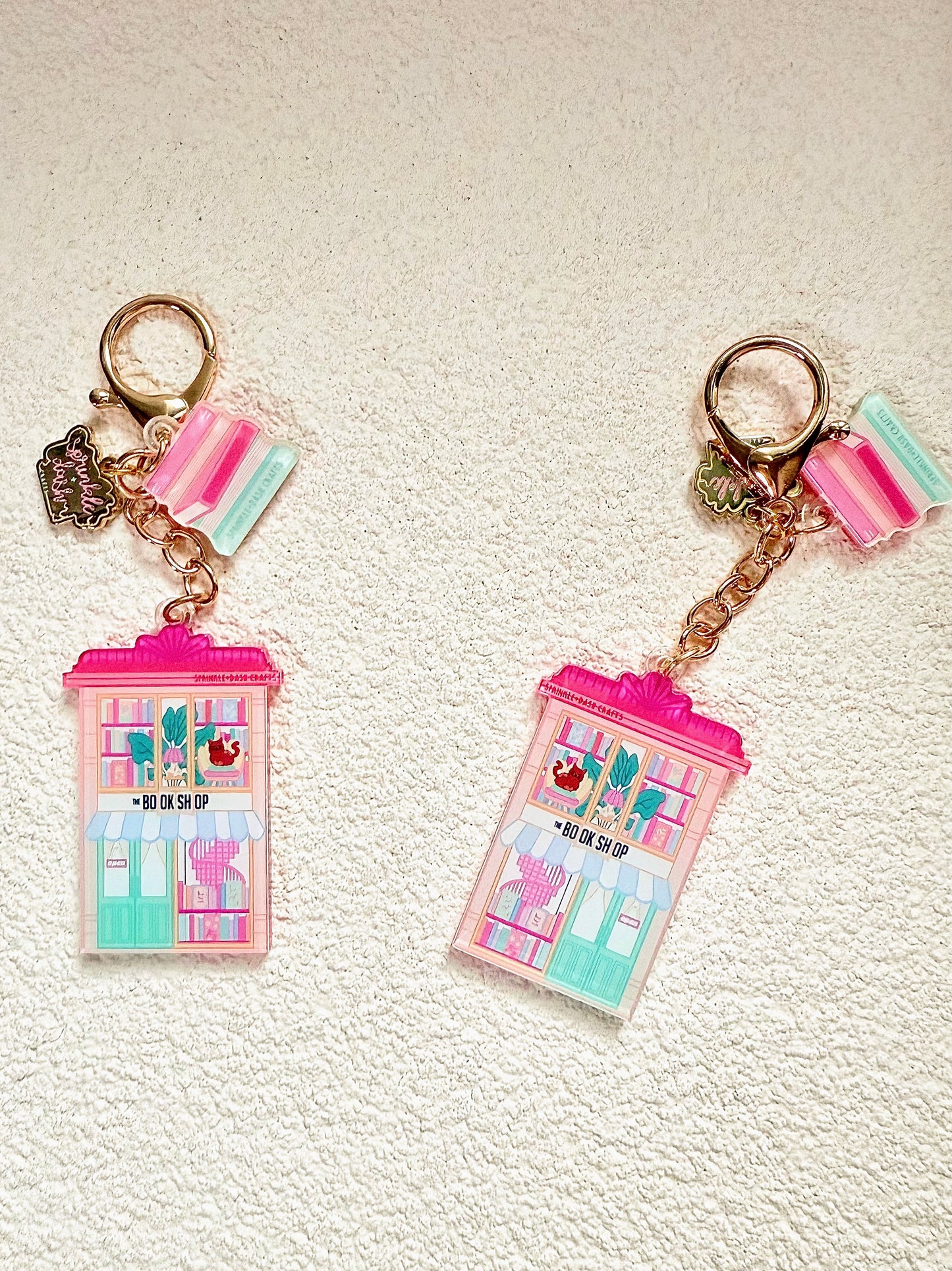 “THE BOOKSHOP” Triple-Charmed Acrylic Charm (Double-Sided)