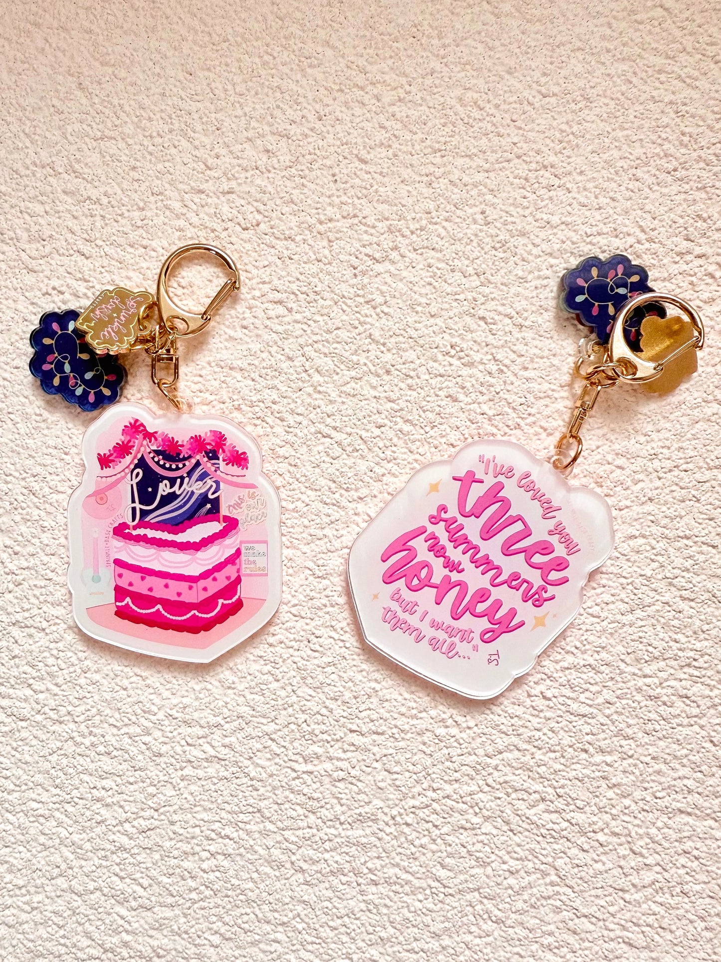 “LOVER” Triple-Charmed Acrylic Charm (Double-Sided)