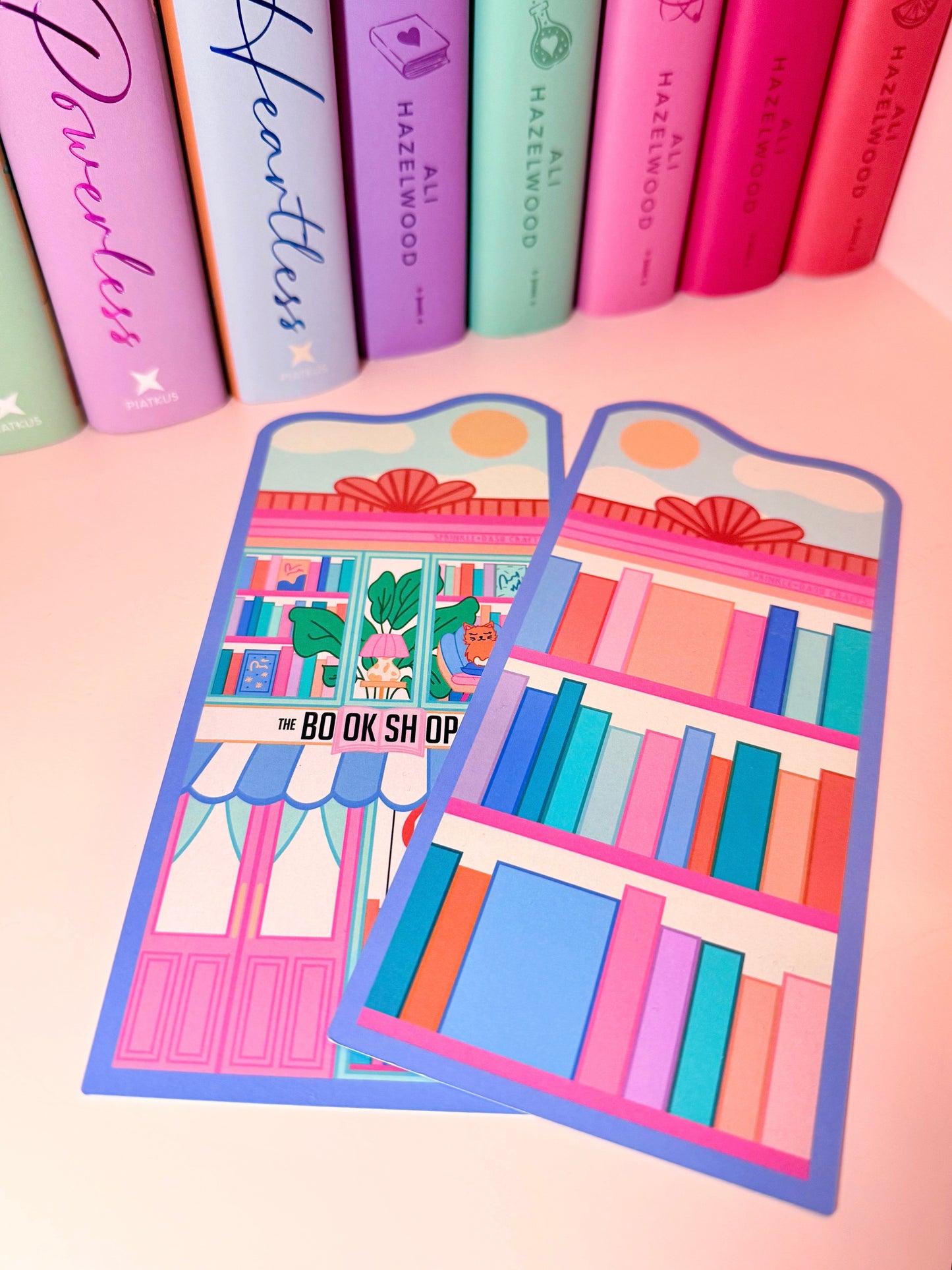 “THE BOOKSHOP” Die Cut Book Tracker Bookmark (Double-Sided)