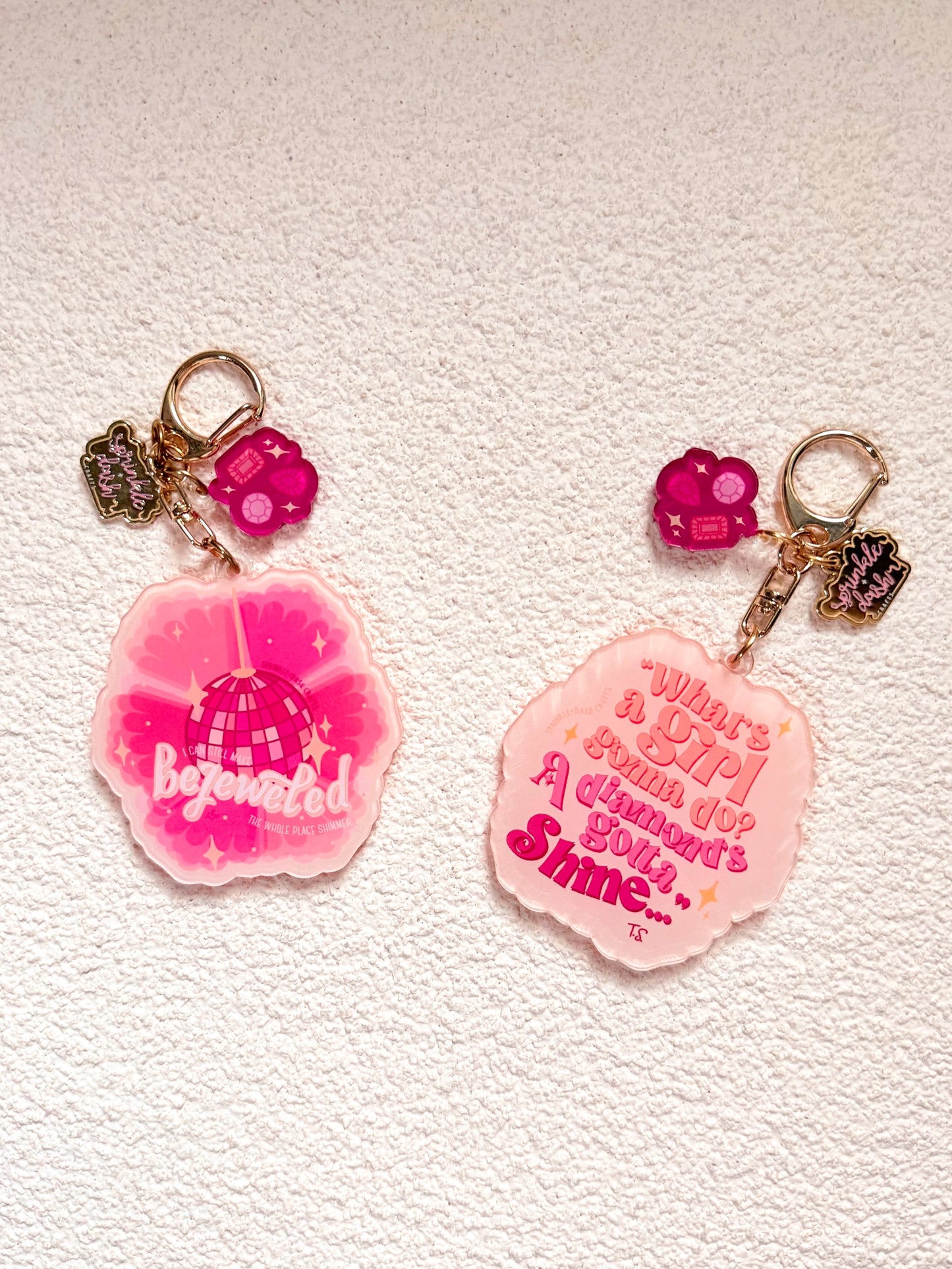 “BEJEWELLED” Triple-Charmed Acrylic Charm (Double-Sided)