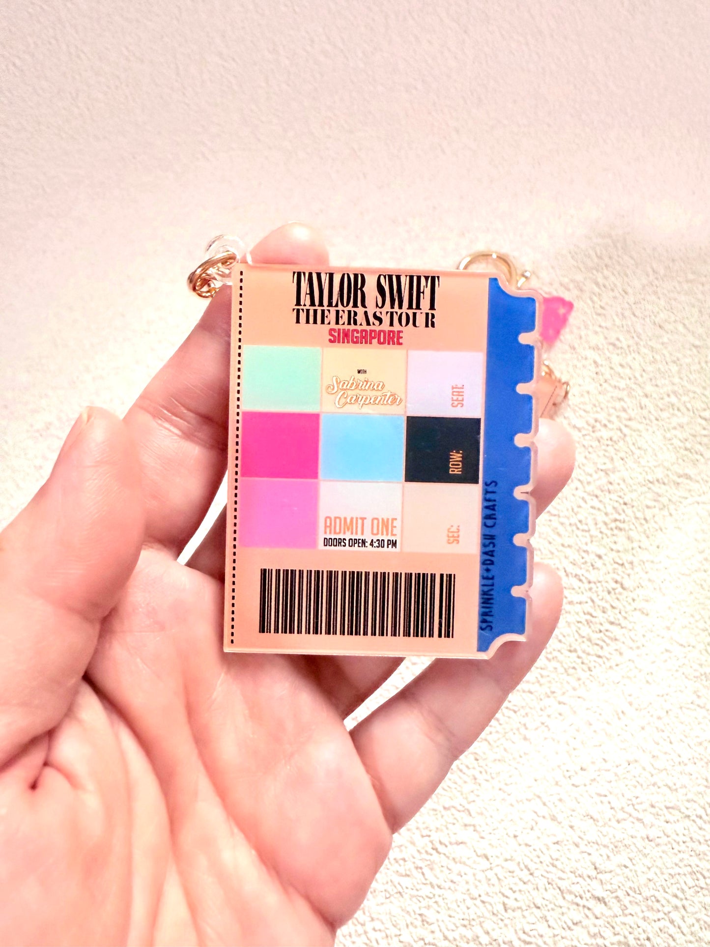 “THE ERAS TOUR - SG” Triple-Charmed Acrylic Charm (Double-Sided)