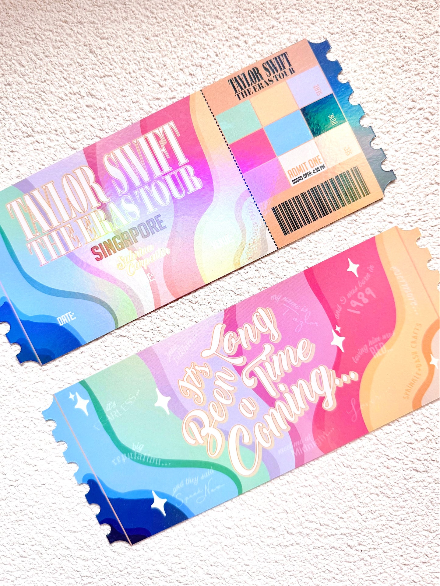 "THE ERAS TOUR [SINGAPORE'S VERSION] Commemorative Ticket/Bookmark