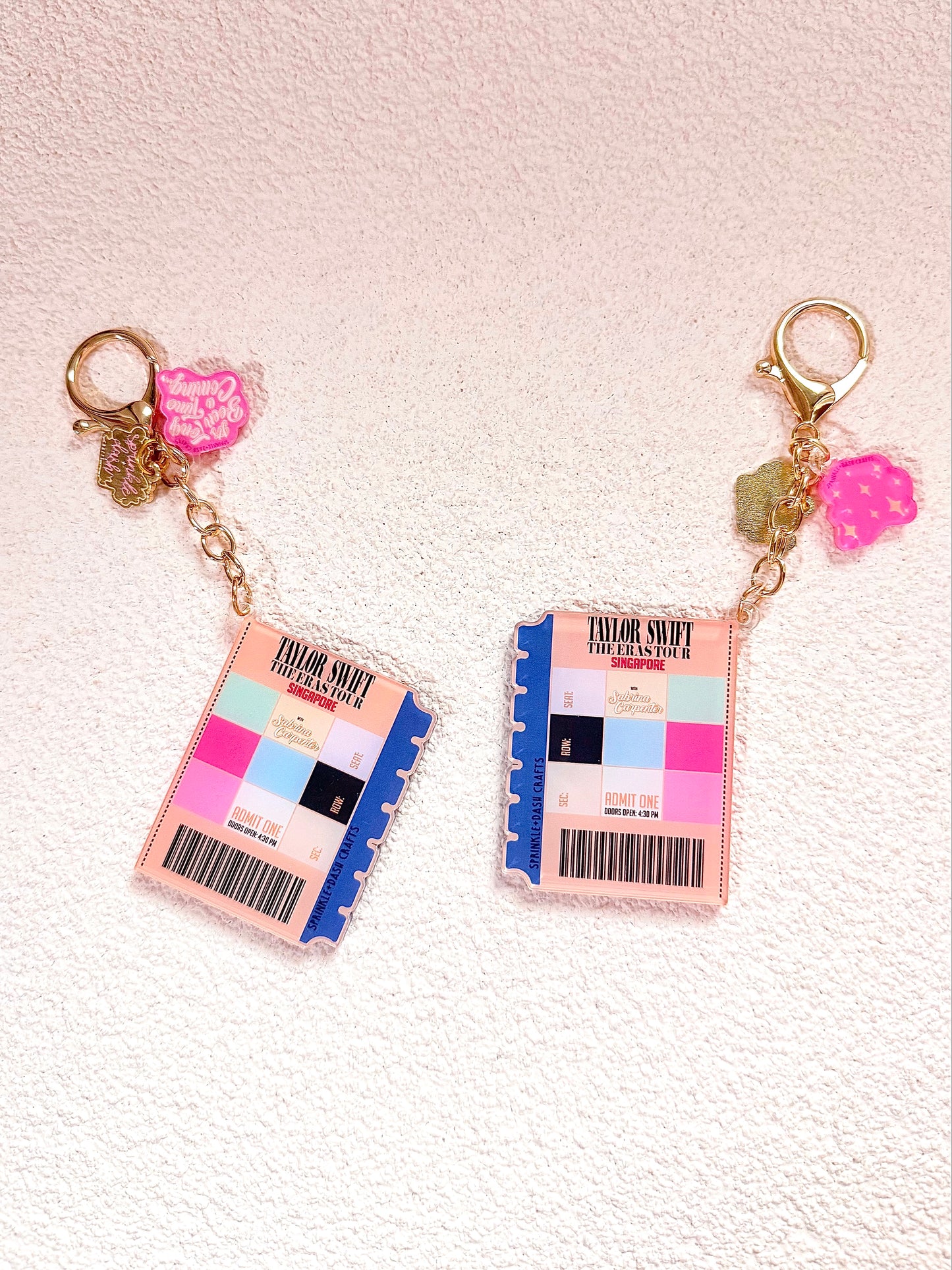 “THE ERAS TOUR - SG” Triple-Charmed Acrylic Charm (Double-Sided)