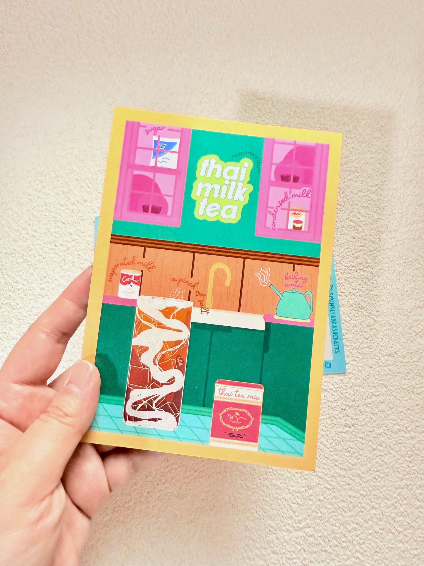 “THAI ICED TEA” Shimmery Postcard