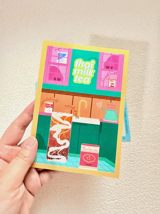 “THAI ICED TEA” Shimmery Postcard